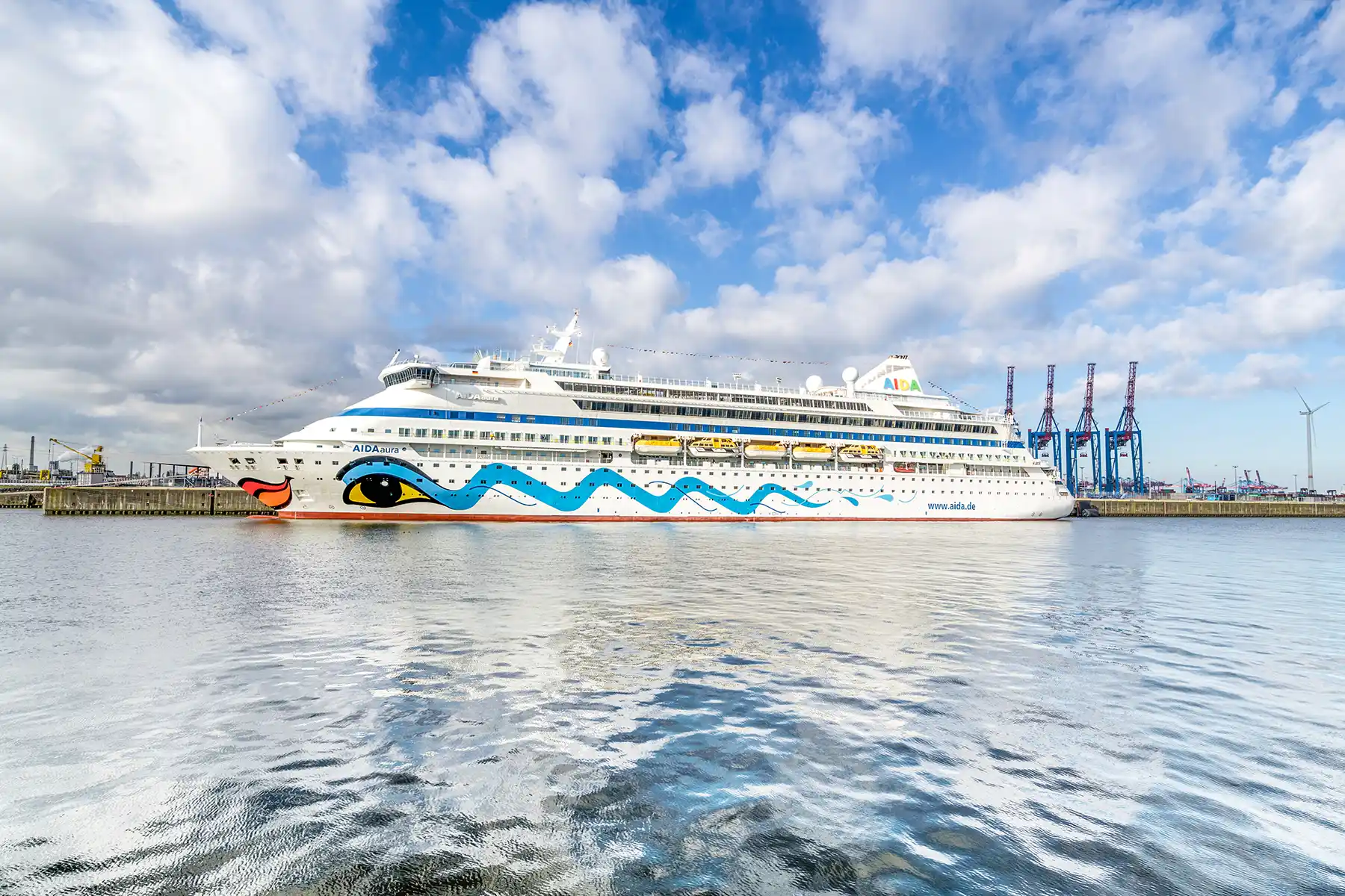AIDA Hamburg Parken - Kreuzfahrschiff am Anleger Steinwerder